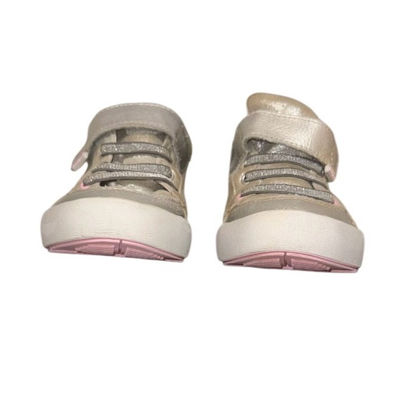 PEDIPED Dani Silver leather sneakers no tie girl’s tennis shoes size 33 1.5 2 - Picture 14 of 17